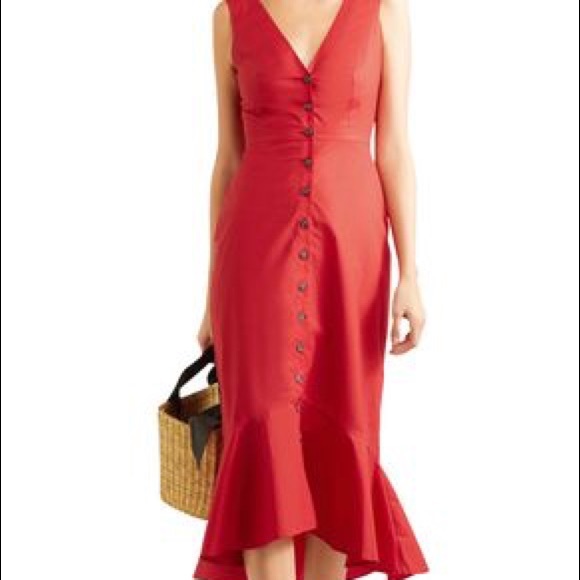 saloni red dress